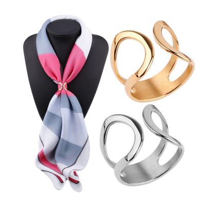 China Fashion CLASSIC Custom Made Women Shawl Jewelry Silver Gold Scarf Buckle Ring for sale