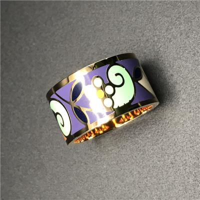 China Fashionable Stainless Steel Enamel Scarf Women Fashion Rings Shape Jewelry for sale