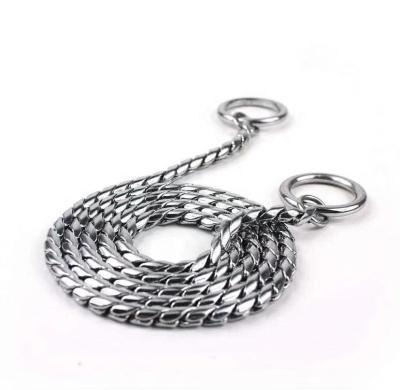 China Fashion/Slip Chain Snake Chain Metal Dog Stainless Steel Dog Walking Scarf Trendy Pet Training Collar for sale