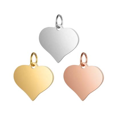 China Wholesale Minimalist Jewelry Factory Stainless Steel Heart Jewelry Charm For Engraved Jewelry for sale