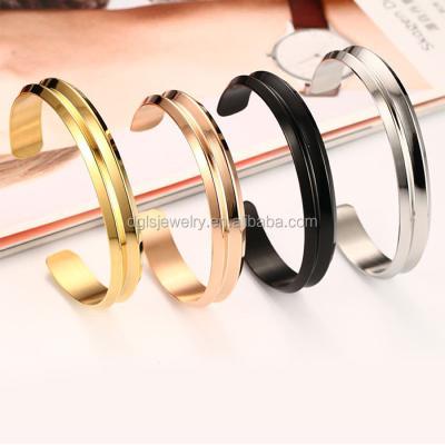 China Trendy / Streetwear Hair Link Bracelet Bangle Stainless Steel Bangle in Silver, Gold, and Rose Gold for sale