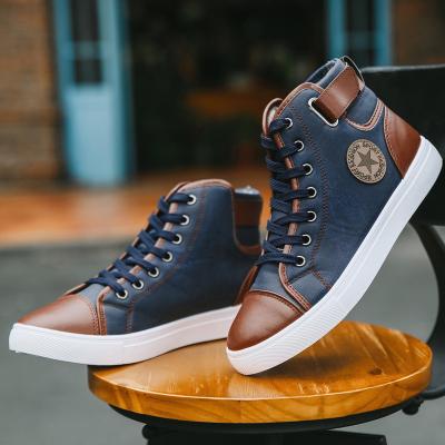 China Trend Autumn Winter Fashion high top sneakers lace up wholesale classic stylish men shoes 2022 style for sale