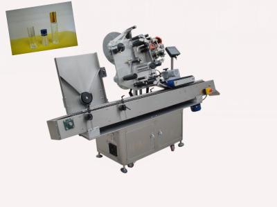 China High speed SUS304 Economy Automatic abrasive disc vial labeling machine for 20-90 label hight for sale