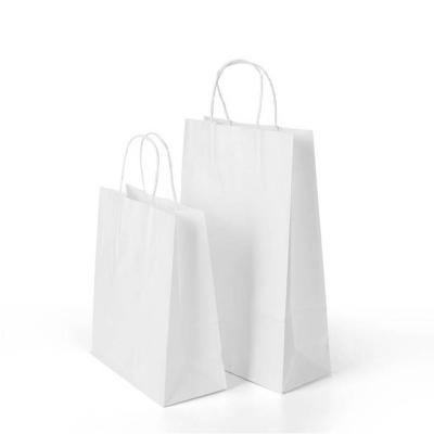 China Recyclable Wholesale Custom Printed White Gift Shopping Bag With Own Logo for sale