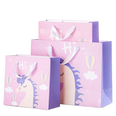 China Kawaii Matt Custom Kraft Gift Paper Recyclable Reused Bag With Your Logo for sale