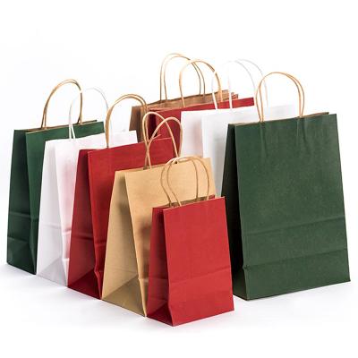 China Recyclable Kraft Paper Gift Bag Christmas Candy Packaging Bag Party Kids Gift Bag for sale