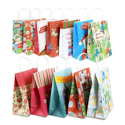 China Recyclable Kraft Paper Shopping Bag Christmas Gift Bag Shopping Paper Bag for sale