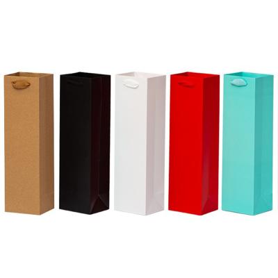 China Recyclable Customized Printed Bottle Carry Packaging Wholesale Paper Wine Gift Bags for sale