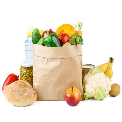 China Recyclable Disposable Food Grade Tote Bag SOS Packaging Paper Bag Without Handle for sale