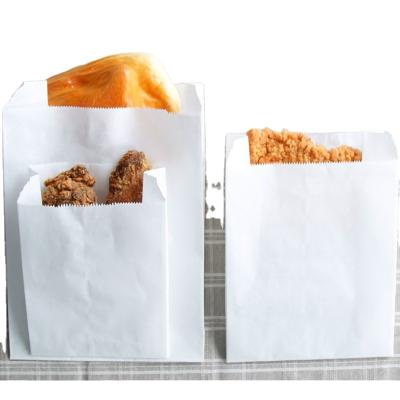 China Recyclable White Kraft Bag Sandwich French Fries Kraft Takeout Bag for sale