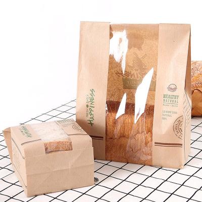 China Custom Logo Paper Food Packaging With Window Bread Bag Food Grade Packaging for sale