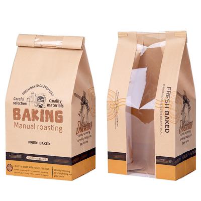 China Food Grade Kraft Paper Bread Packaging Oil Proof Bag Can Be Customized And Printed for sale