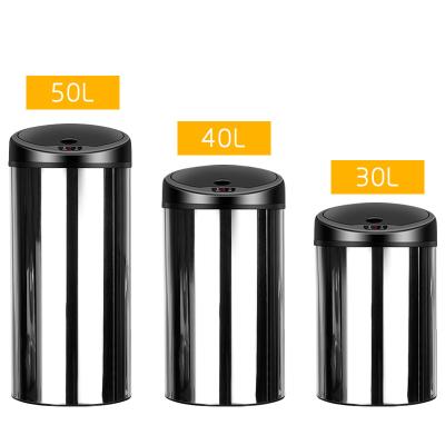 China WITH LID 30L40L50L Touchless Sensor Infrared Automatic Trash Can Trash Bin Electronic Waste Bin for sale