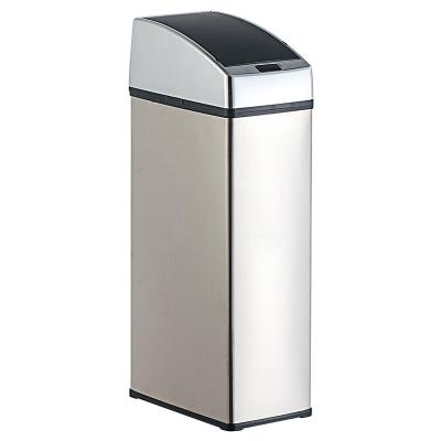 China Automatic Infrared Trash Can Mini Table Waste Bin Stainless Steel Sensor Bathroom 6L Trash Can Small Office Viable Narrow Trash Can for sale