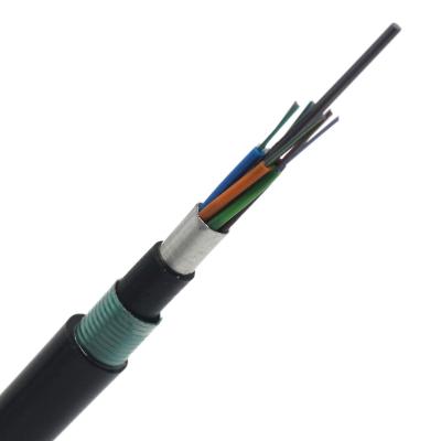 China Durable Steel Tape GYTS53 12F 24F 48F 96F Armored Single Mode g655 g652d g657a1 g657a2 Underground Single Mode Fiber Optic Cable AXT-GYTS53 for sale