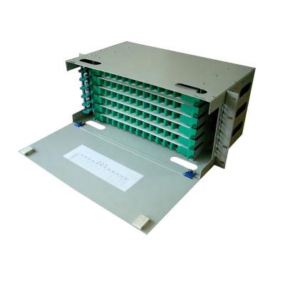 China Telecommunication FTTH ODF 72 Core SC Rack Mount Fiber Optic Patch Panel Termination Splicing Box for sale