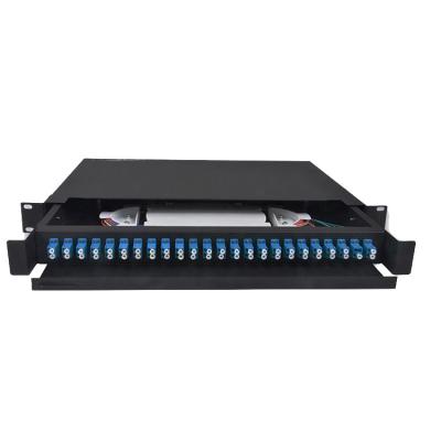 China Wholesale Fiber ODF 19 Inch 12 Duct 24 Port Rack Mount FTTH Distribution Box Price Fiber Optic Patch Panels for sale