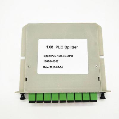 China FTTH FTTB FTTX Network FTTH EPON GPON CASSETTE TYPE PLC 1x8 SPLITTER SC APC FIBER ABS 1x8 OPTICAL BOX for sale