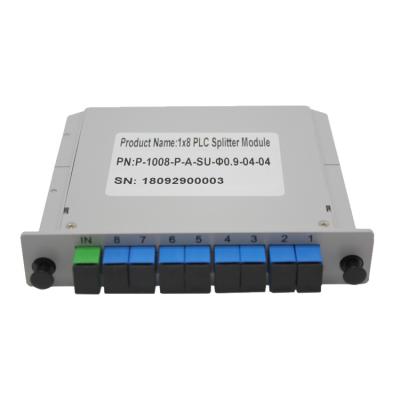 China FTTH FTTB FTTX Network CASSETTE TYPE PLUG IN 1 *8 PLC MODULAR fiber optic splitter for sale