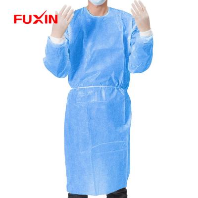 China Disposable Safety Protection PP Nonwoven Isolation Visitor Gown for sale