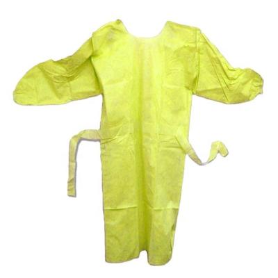 China Breathable Waterproof Non Woven Long Sleeve PE Laminated Level 1 Disposable Isolation Gown for sale