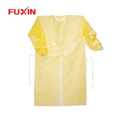 China Breathable Medical Supplies PP+PE/SMS Nonwoven Disposable Patient Gown for sale