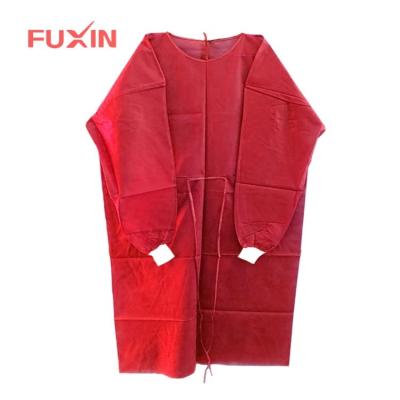 China Isolation Breathable Nonwoven Gown With Elastic / Knitted Cuff PPE Supplies for sale