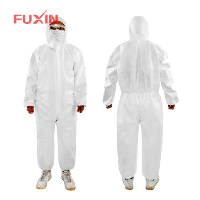 China Breathable Disposable Nonwoven Clothing PPE Coveralls With Hood Waterproof Overalls Clothes Microporous Film Materials for sale