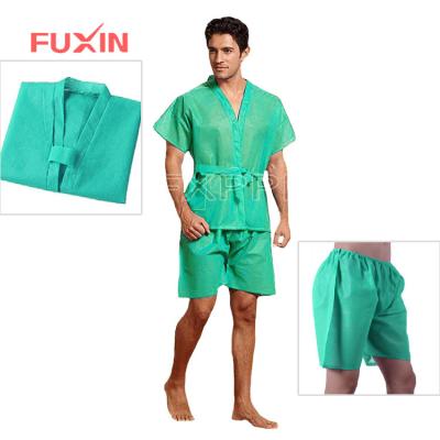 China Single Use Disposable Nonwoven Sauna Suits and Shorts Pants for sale