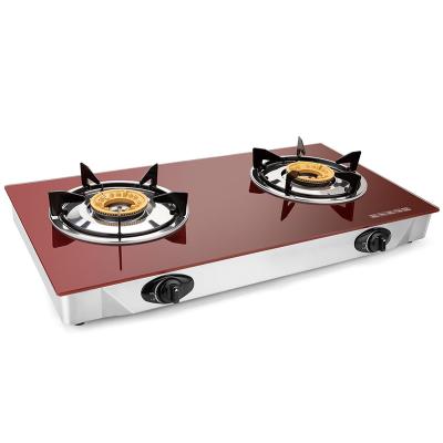 China Hotel Free Standing Built In Cook Desktop Gas Stove Tabletop Stainless Steel Two-Burner Grill BBQ for sale