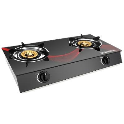 China Hotel high efficiency home kitchen built-in 2 two burner ceramic glass top cooktops freestanding gas cook stove for sale