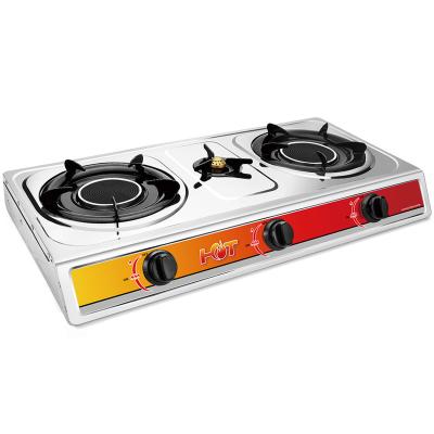 China Hotel specializing production industrial three burner table top stainless steel cook gas stoves for sale