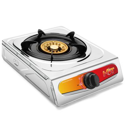 China Hotel Classic Single Burner 1 Burner Stainless Steel Panel Home Mini Benchtop Outdoor Camping Gas Stove for sale