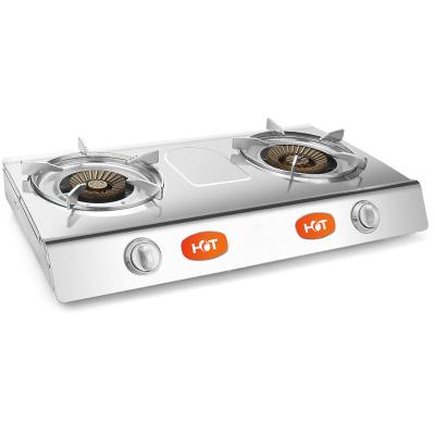 China Hotel Household Stainless Steel Two Burner Eye 2 Cooker Smart Liquefied Gas Stove Component Electric for sale