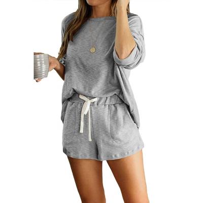 China Breathable women's two-piece homewear set summer 2020 new single breathable round neck pajamas for sale