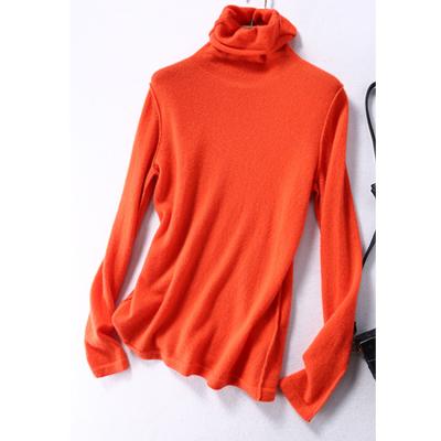 China 2017 Woman Cashmere Anti-pilling Sweater Tailored Orange Sweater for sale