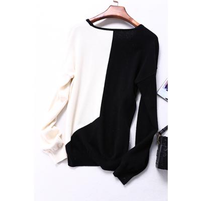 China Black and white anti-pilling sweater 2017 autumn sweaters color block cashmere knitwear for sale