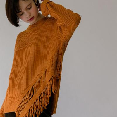 China Brand Breathable Korean Wholesale Girls Clothing Tassel Fringe Sweater Irregular Design for sale