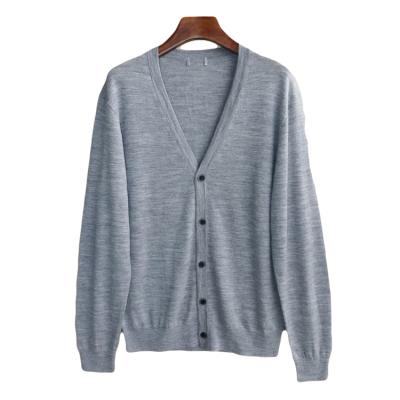 China The best 100% acrylic anti-shrink sweater factory in china men's plain knitted cardigan for sale