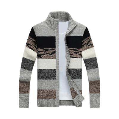 China Beautiful Design Breathable Cardigans For Men 14 Mens GG Stripe Stand Collar Cardigan With Zipper for sale