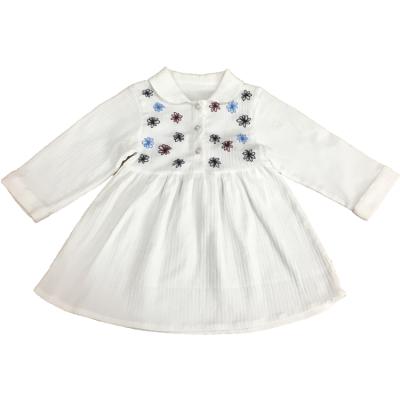 China Viable Popular Hand Embroidery Designs For Girls Wholesale White Dress Baby Dress for sale