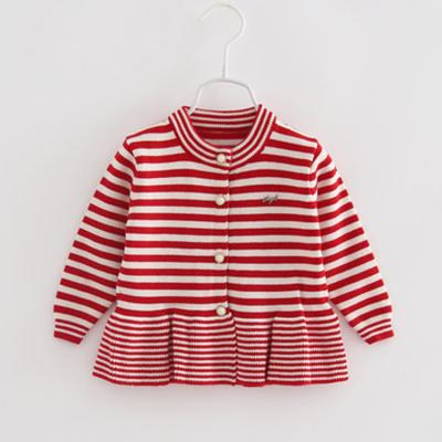 China 2018 New Design Cute Baby Girl Sweater Anti-pilling Anti-pilling Cardigan Ruffle Knitting Edge Baby Clothes for sale