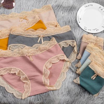 China Antibacterial support an In-stock ware hotsale mid-waist cotton crotch thin breathable women panties for sale