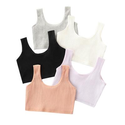 China Wholesale QUICK DRY strapless bra cotton border bra for kids pure color wavy bra for sale