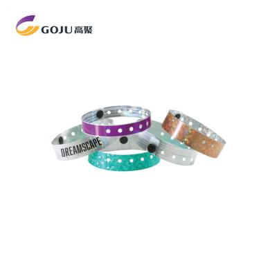 China India GJ-8070J custom l shape adult size adjustable holographic wristband for event for sale