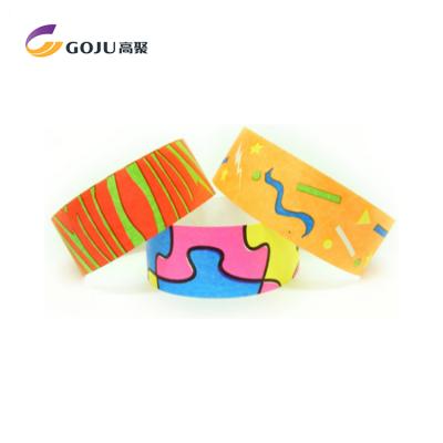 China Adult Promotion Wristband GJ-3000-2 CE Approved Paper Tyvek Full Color Printing Custom Wristband for sale