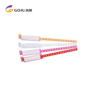 China GJ6060A Adult Hosptial Hospital Patient ID Adjustable Plastic Medical Wristbands for sale