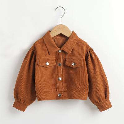 China New Arrivals Breathable Toddler Kids Casual Lantern Sleeves Corduroy Autumn Tight Jackets And Coats For Girls for sale