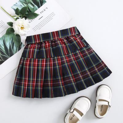 China New Arrival Autumn And Winter Girls Stylish Mini Skirt Plaid Skirt With Breathable Children Pleated Waistband for sale