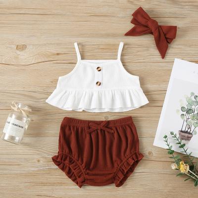 China 2021 Style 4 Colors Little Girl Eco-friendly Hot Kids Clothing Sets For 2 Year Old Girl Clothes for sale